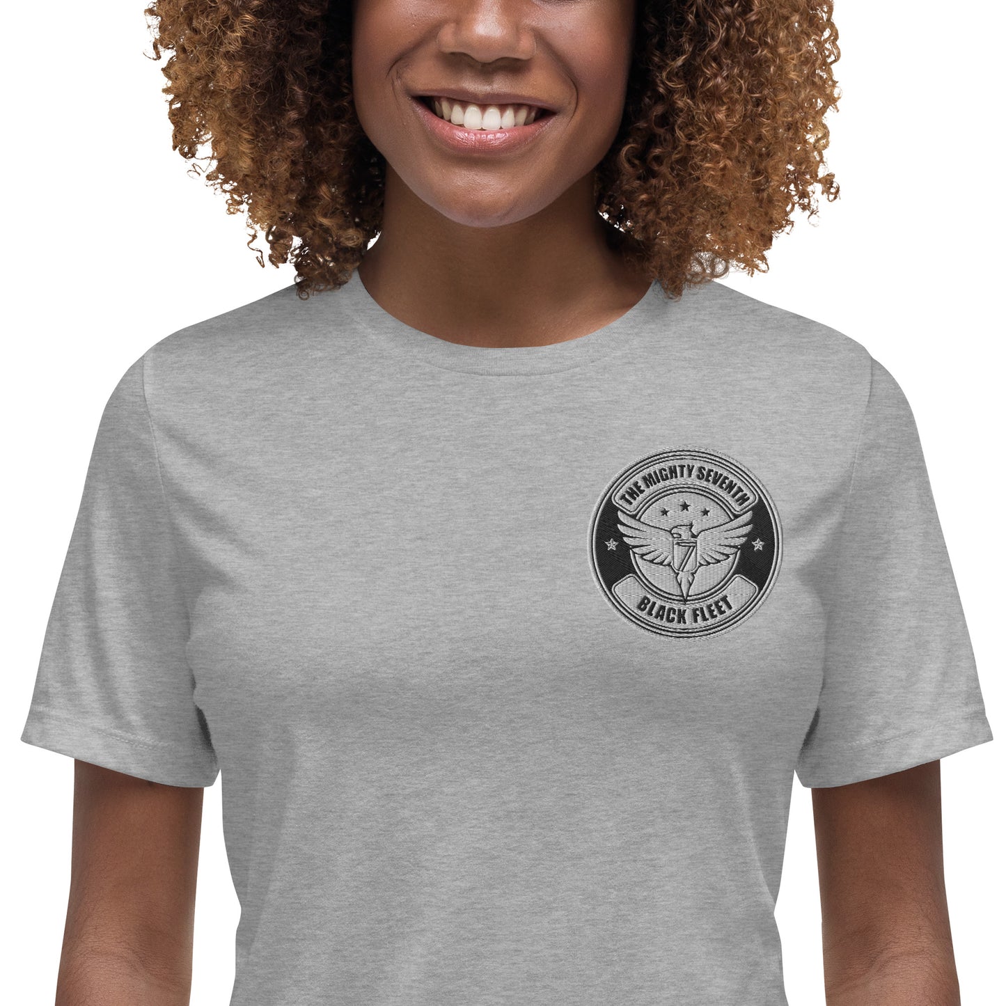 Women's Black Fleet Light Relaxed T-Shirt